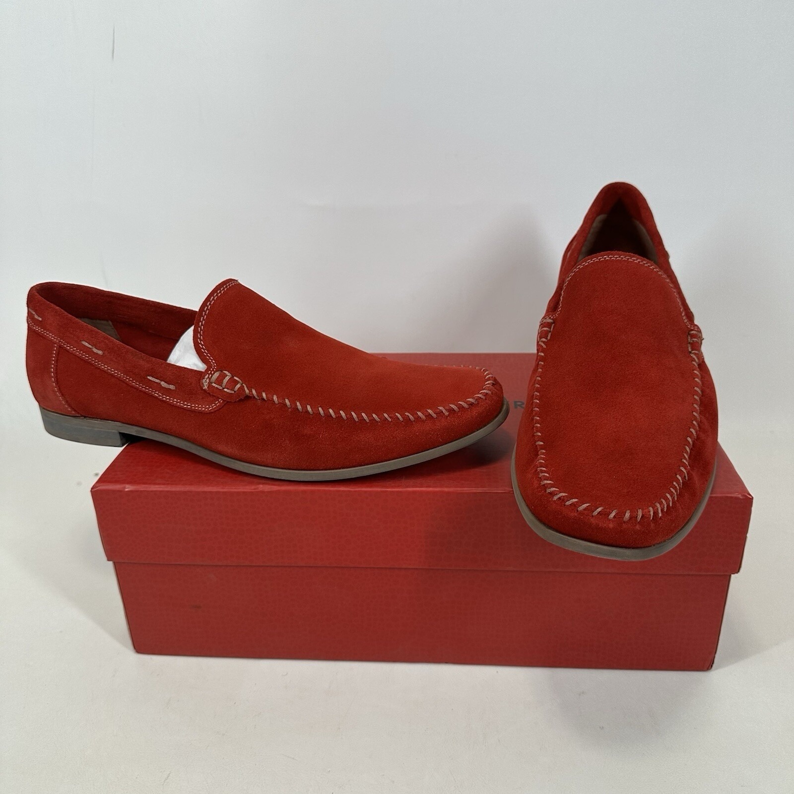 Donald J Pliner Red Suede Sands-23 Loafers Size 10.5 New